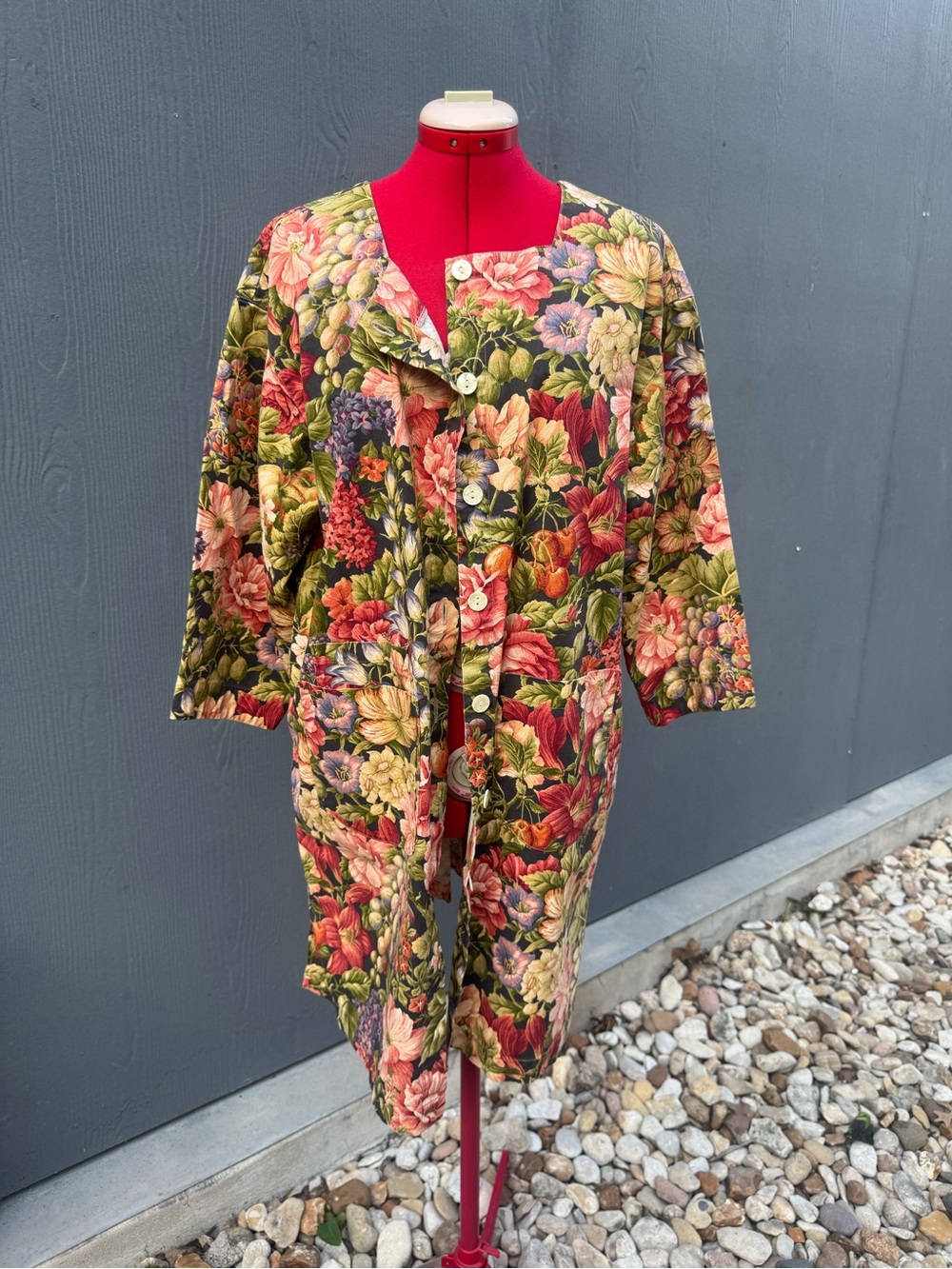 Gianna Rose 90s Floral Tapestry Utility Work Coat Size LG - Picture 2 of 16